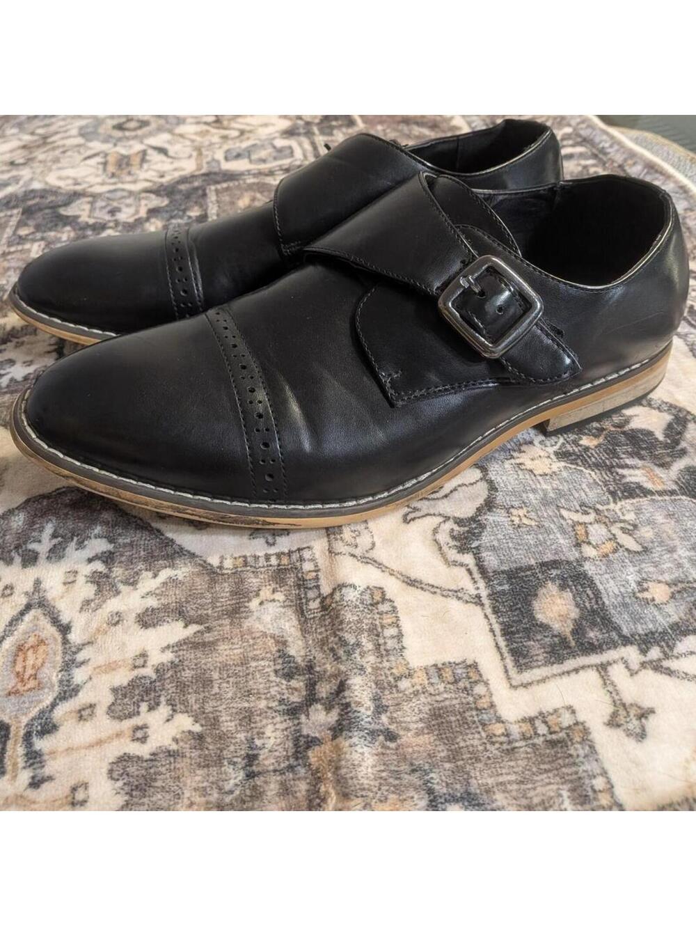 Stacy Adams Desmond Oxford Cap Toe Dress Mens Black Dress Shoes hook-and-loop